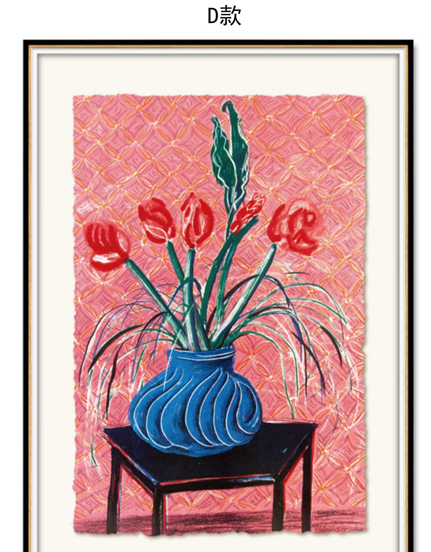 西方立体主义巴塞尔金箔工艺现代艺术实木框装饰画