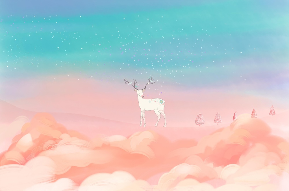 欧雅壁纸 卡通梦幻儿童房卧室墙布电视背景墙布客厅定制壁画