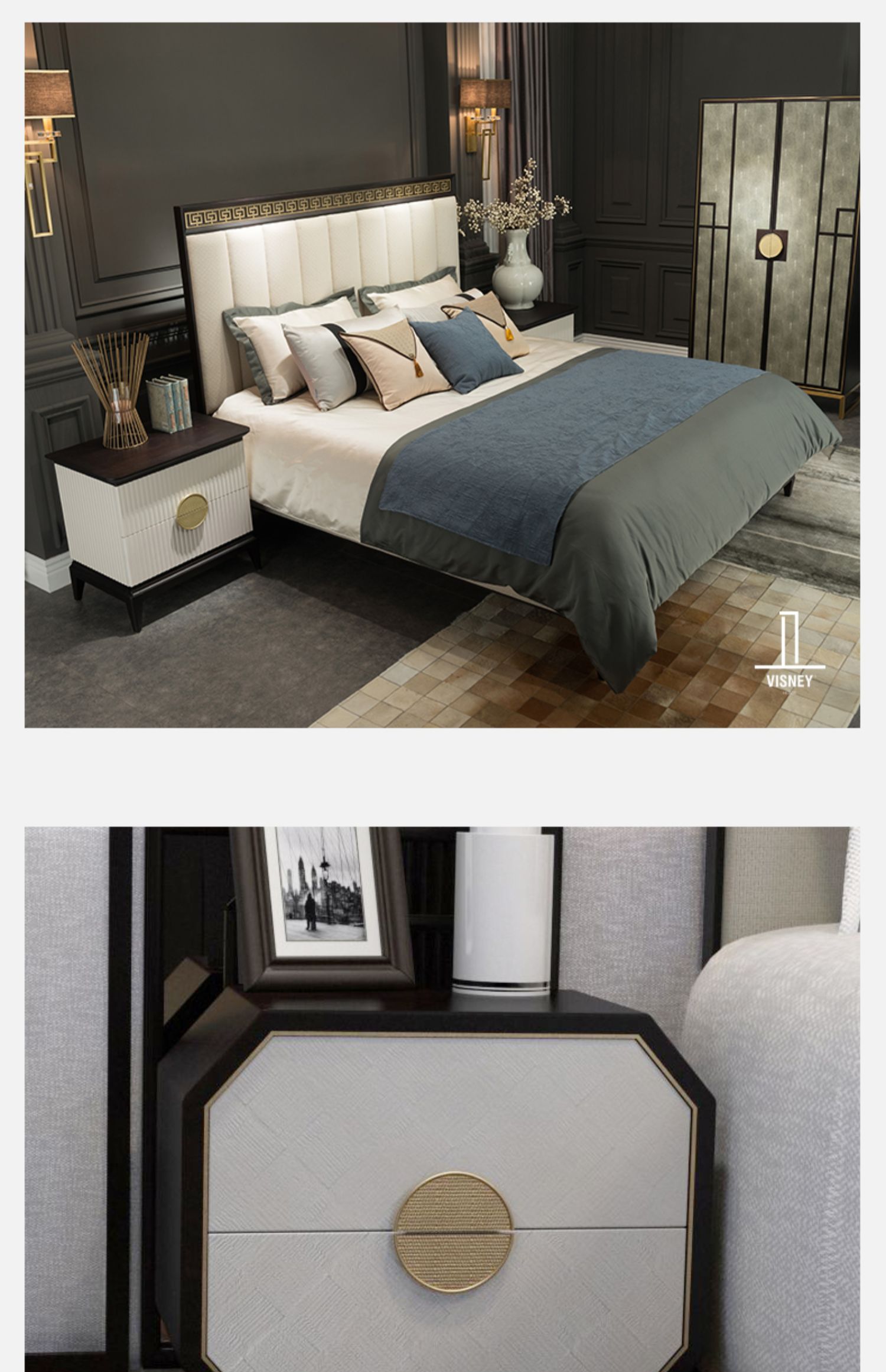 卫诗理 新中式卧室床家具床头柜-床头柜-2021美间(软装设计采购助手)