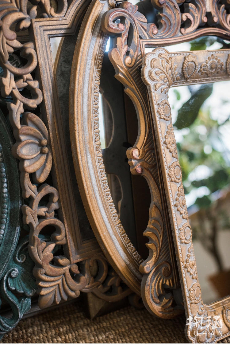 掬涵家居 juhan home 法式古典雕花复古镂空浮雕卫生间门厅玄关镜子