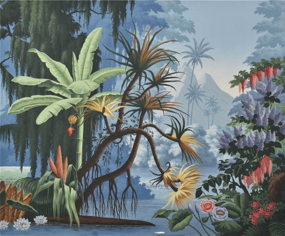 手绘西洋画背景-墙纸壁纸-2022美间(软装设计采购助手)