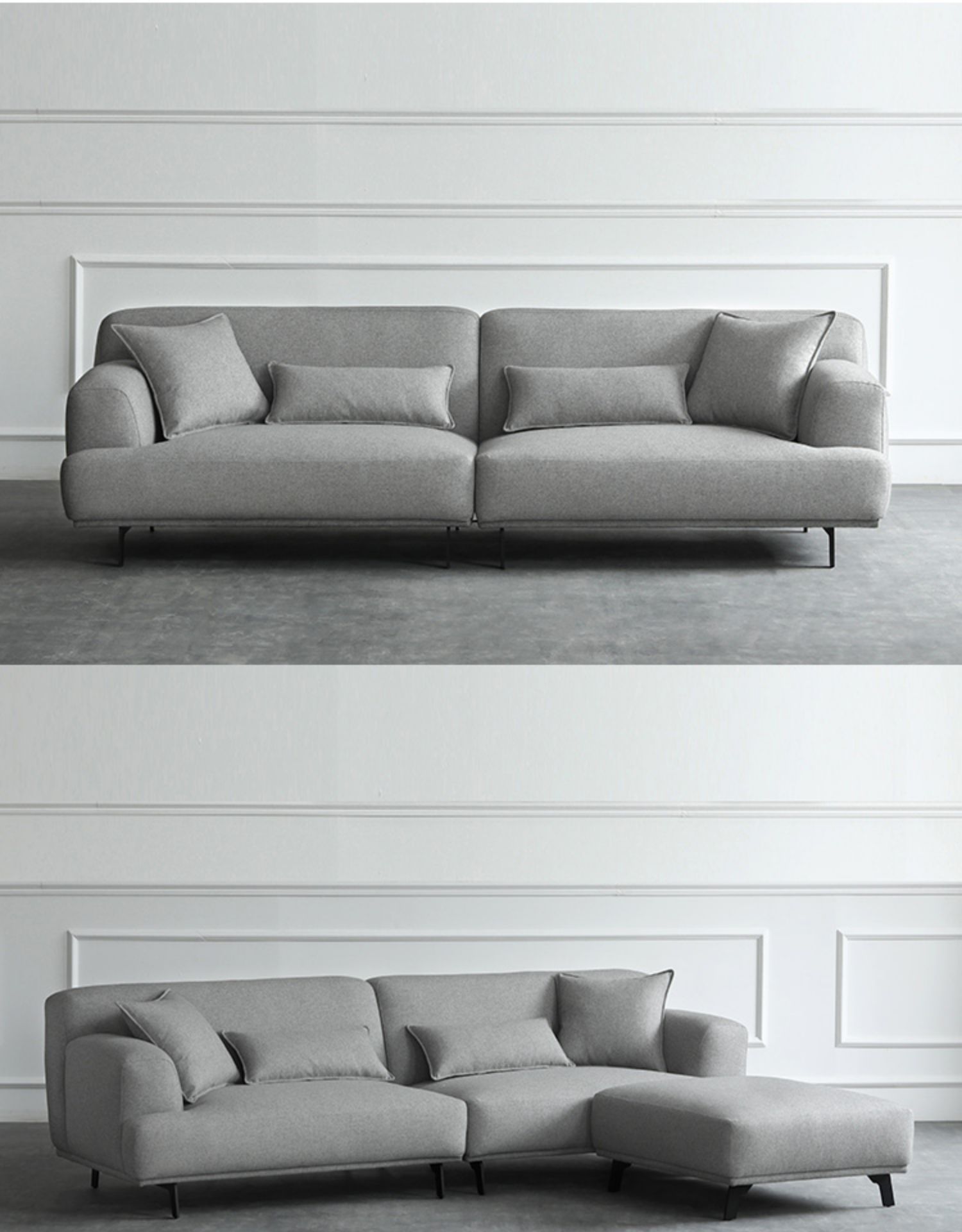 muu木也家具 小户型灰色沙发凳