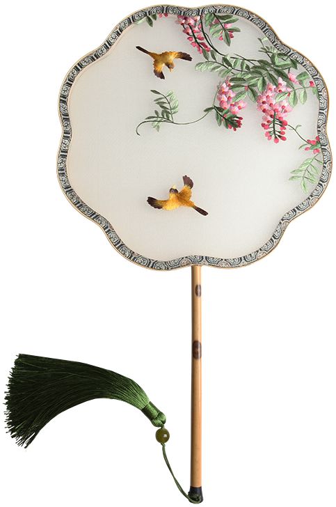 大相莲花 新中式苏绣团扇手工艺品样板间玄关装饰摆件