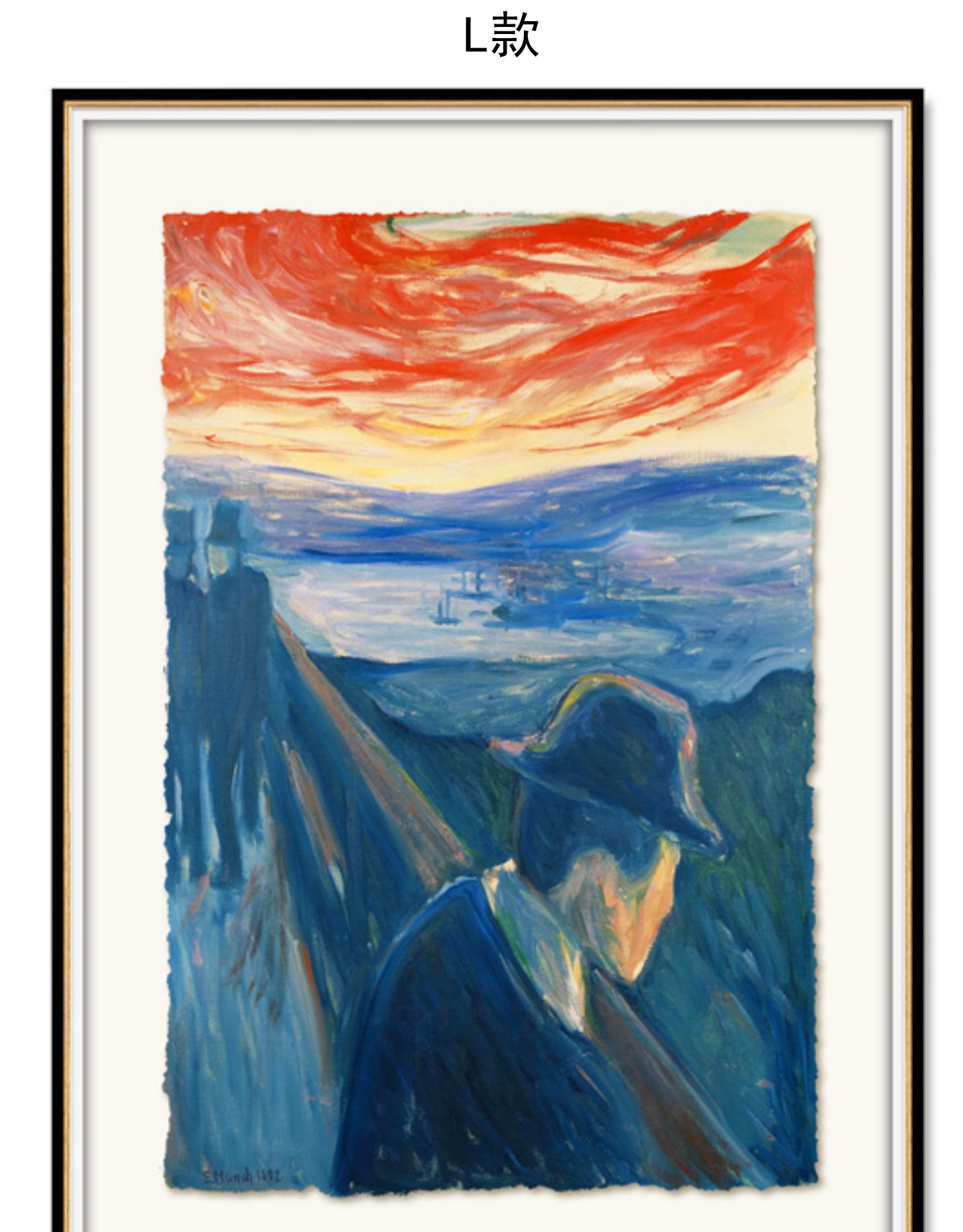 西方立体主义巴塞尔金箔工艺现代艺术实木框装饰画