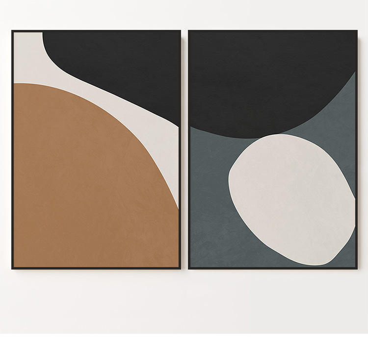 印象画都 北欧ins装饰画简约色块撞色客厅餐厅背景画轻奢艺术小众抽象