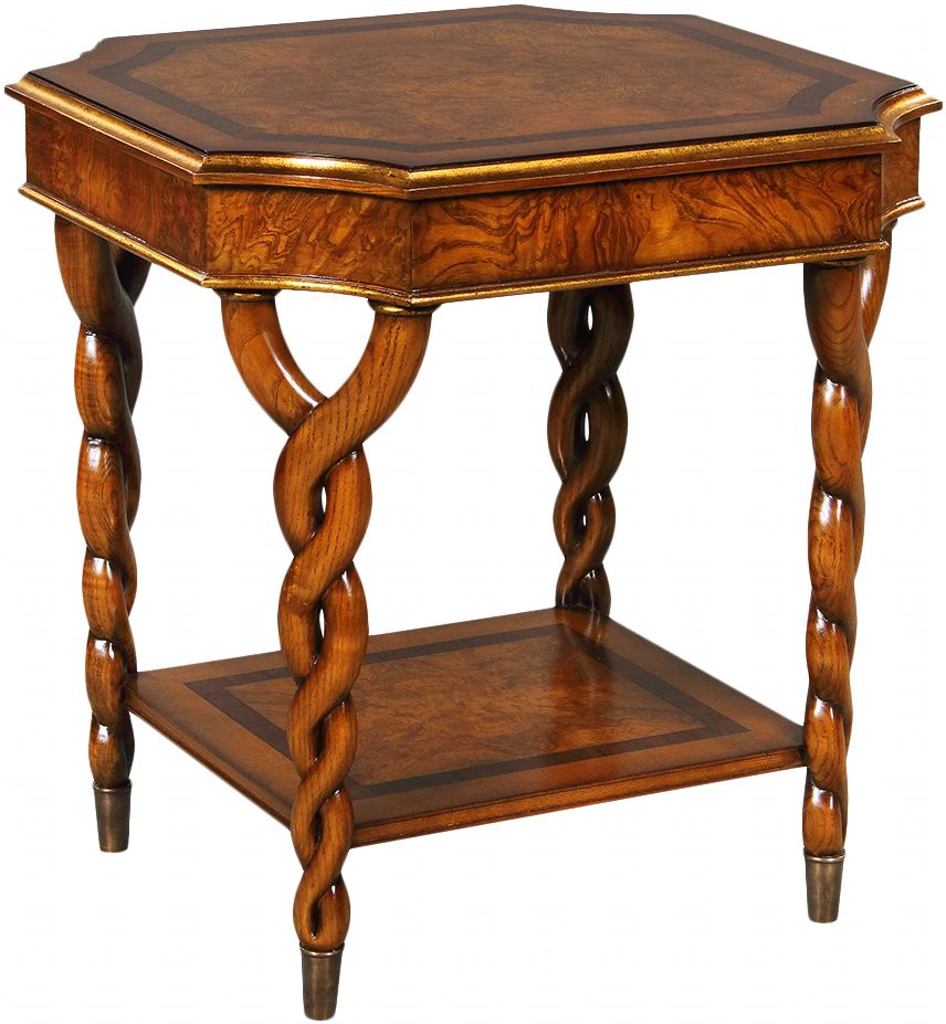 jansen进口家具欧式新古典简约树榴木皮方形双层小茶几边几角几