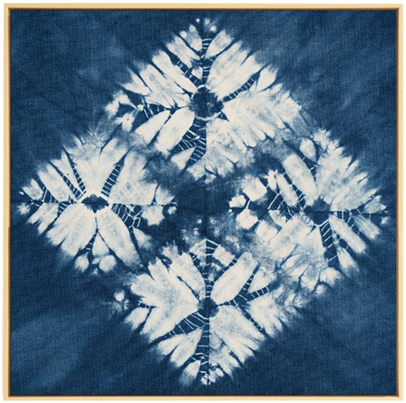 贝占风格 简约蕴蓝印染图案挂画 蓝调系列