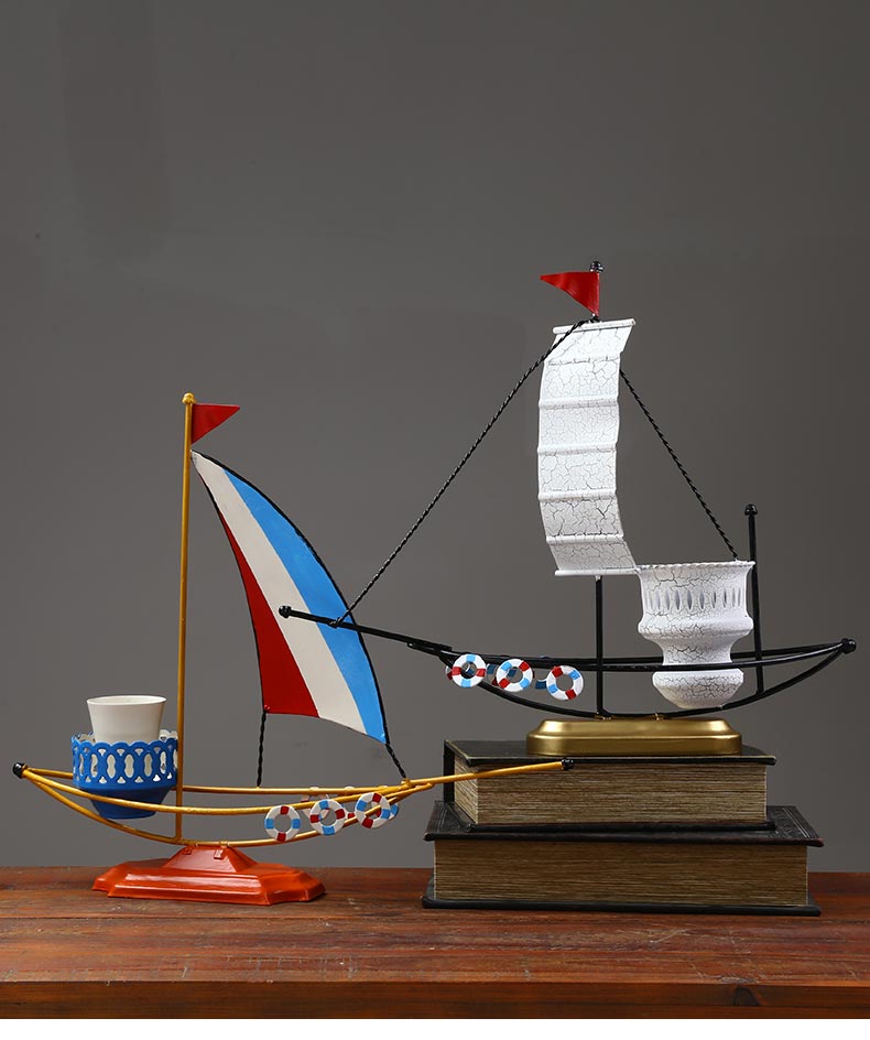 橡树庄园美式一帆风顺帆船装饰摆件
