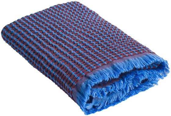 hay waffle towel blue