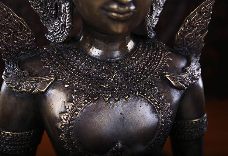 跪佛铜艺桌面摆设艺术品装饰品泰式迎宾佛