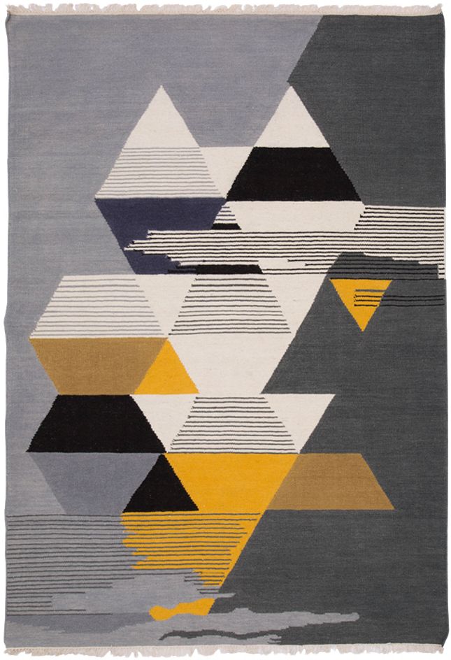 青木铺子印度进口几何图案羊毛手工地毯北欧客厅现代简约卧室地毯