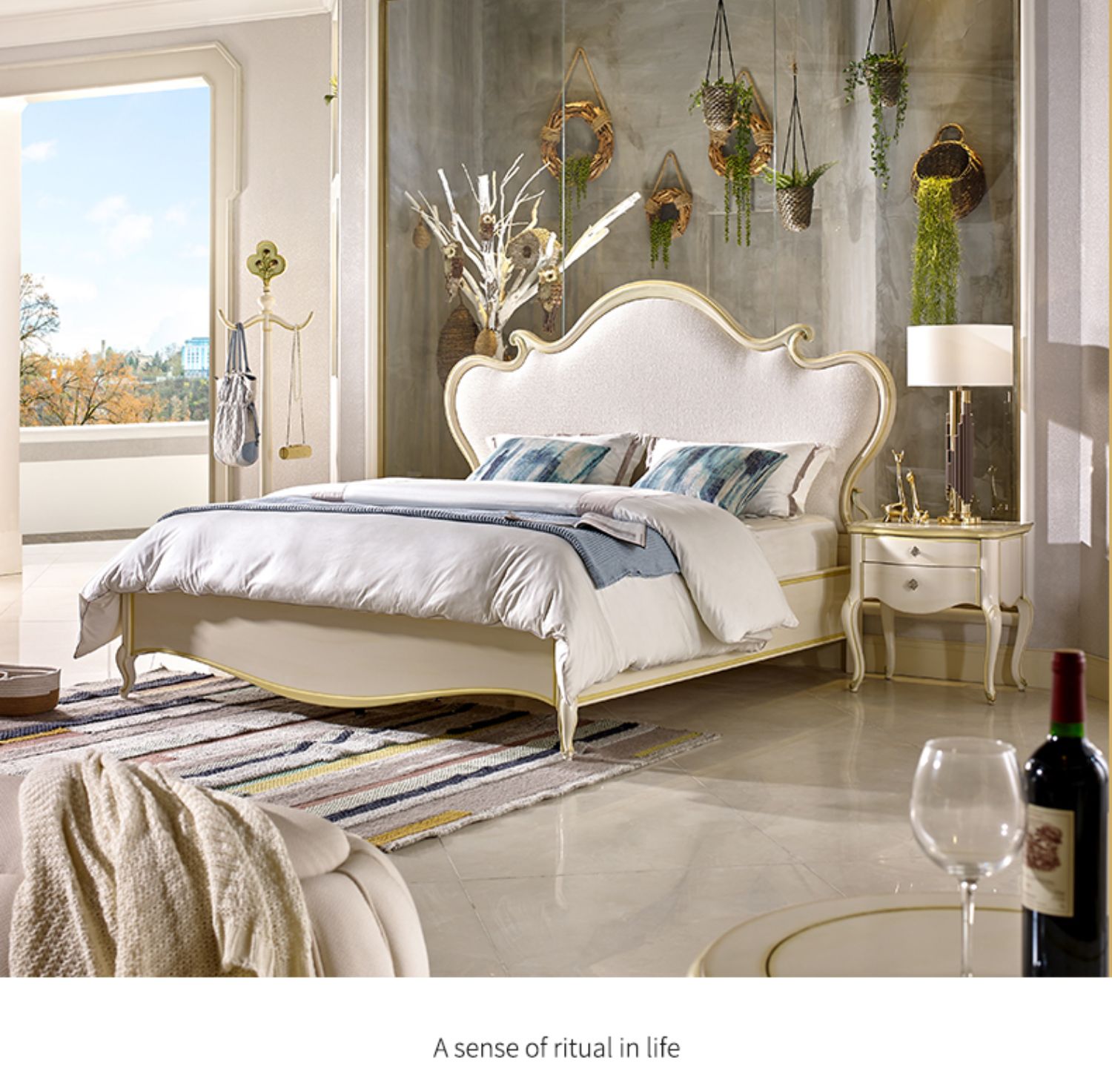 卫诗理 简欧式实木布艺双人床-双人床-2022美间(软装设计采购助手)