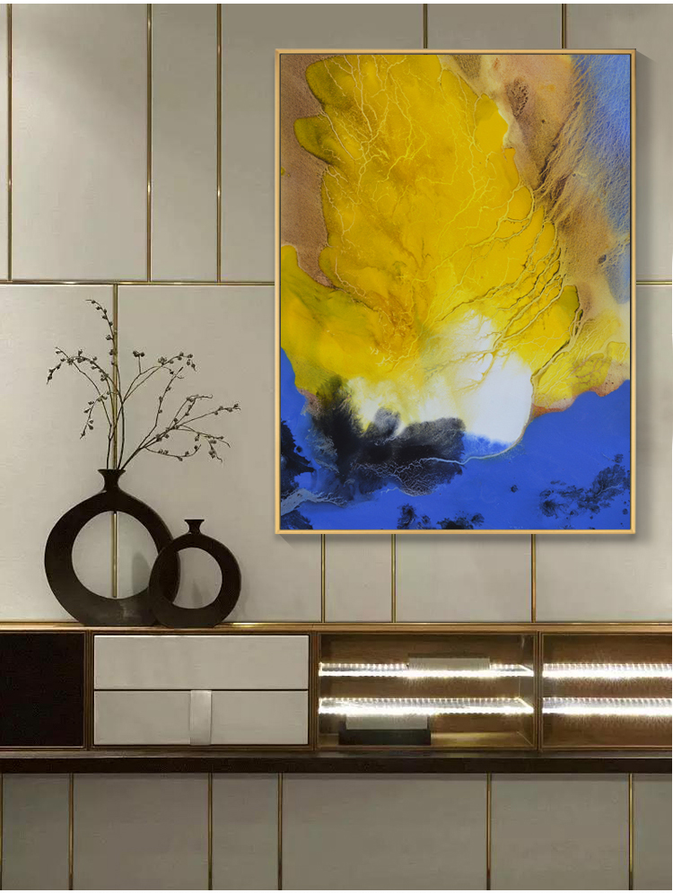 抽象画现代简约大幅壁画客厅玄关装饰画卧室房间墙壁竖版走廊挂画