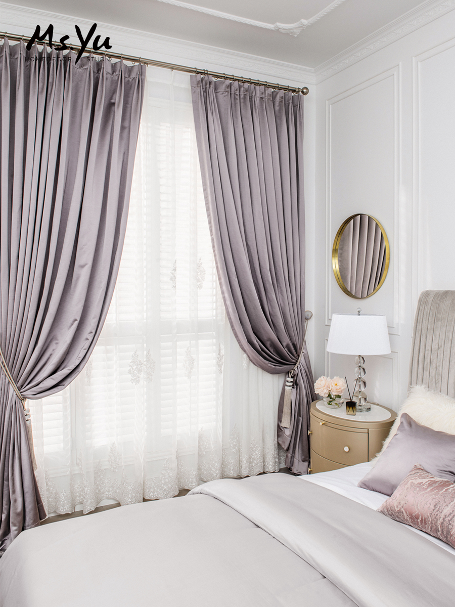 样板房精选轻奢客厅飘窗窗帘 #喻小姐-窗帘-2022美间(软装设计采购