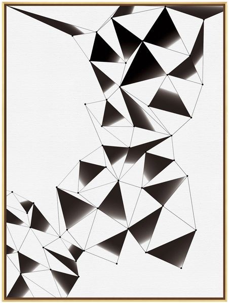 黑白几何装饰画现代餐厅饭店背景墙壁画客厅书房样板房工业风挂画