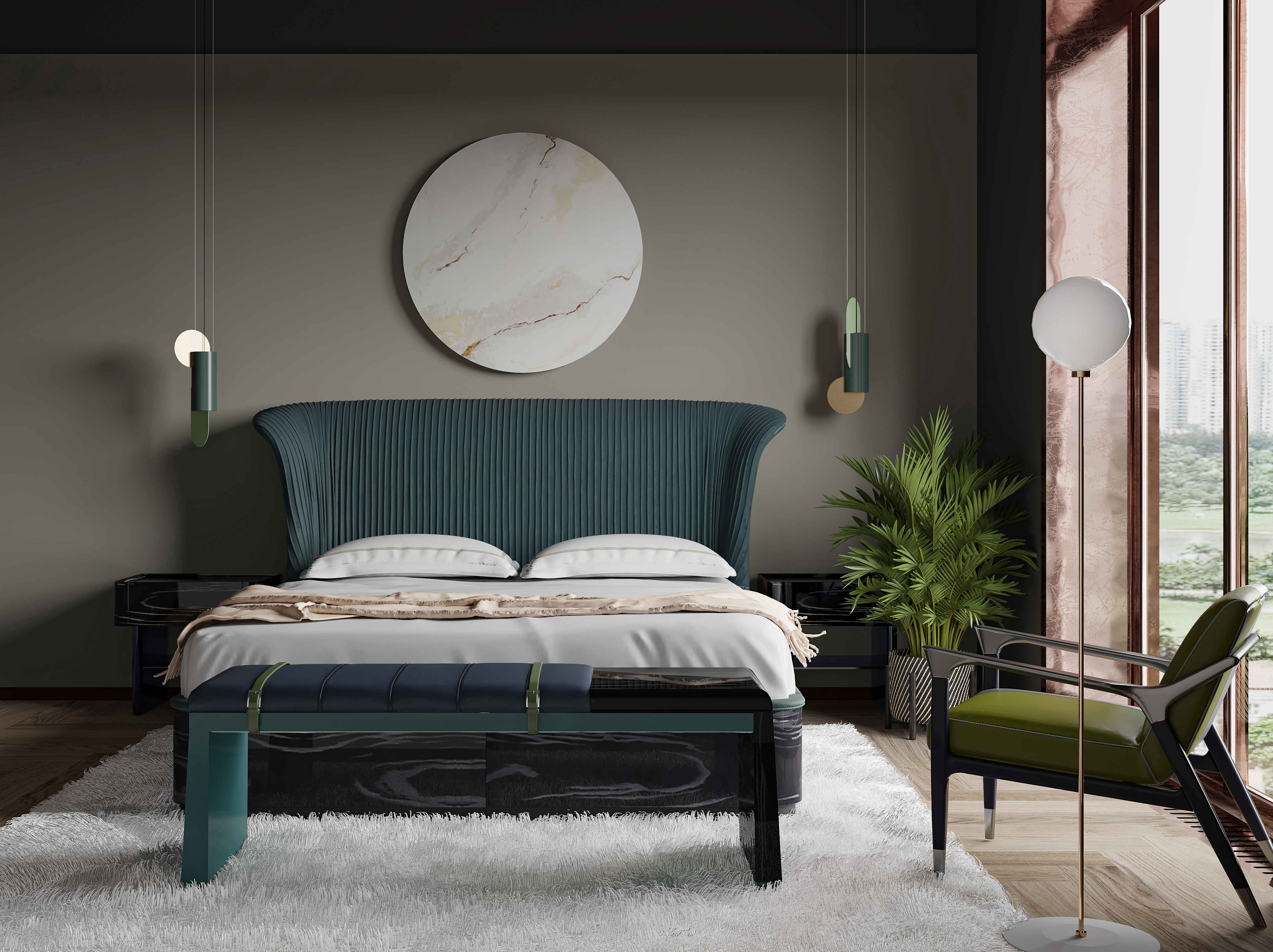 玛润奇家居 现代卧室双人床-双人床-2021美间(软装设计采购助手)