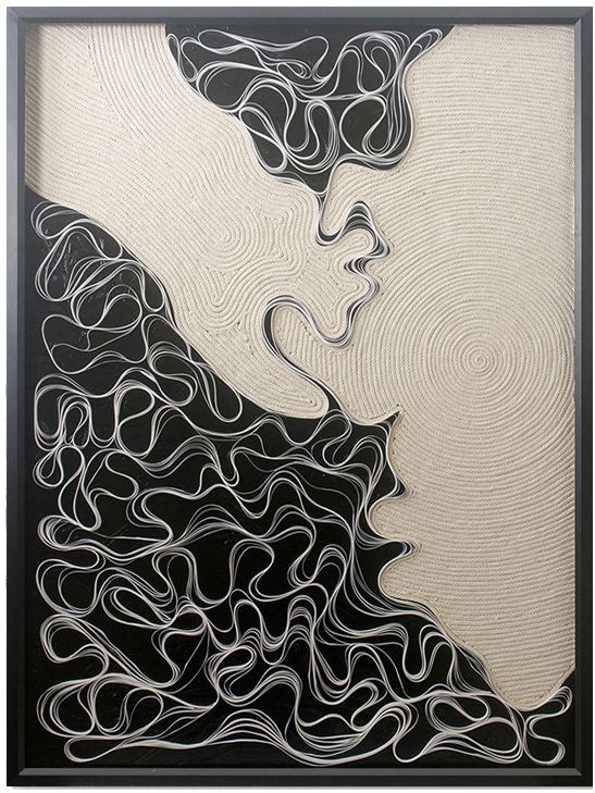 现代手工抽象艺术古典绳线立体玄关画餐厅卧室客厅装饰画走廊挂画