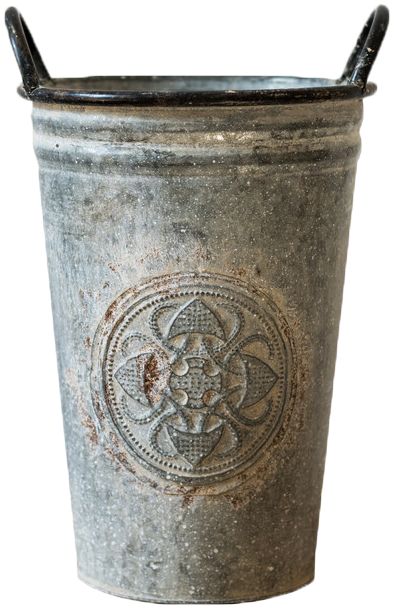 掬涵家居 北欧雪花铁皮桶复古锈斑铁艺插花店装饰怀旧花器-花器-2022