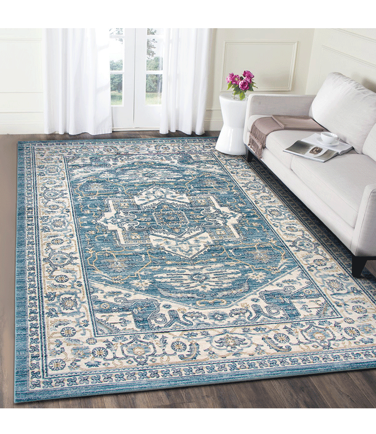 欧式复古美式波斯餐厅书房床边衣帽间电脑桌椅土耳其进口圆形地毯