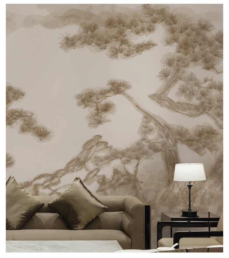 戈黎斯 新中式松骨傲情山水艺术定制壁纸