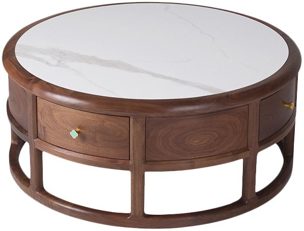 铜师傅 新中式铜木主义千里江山艺术茶几