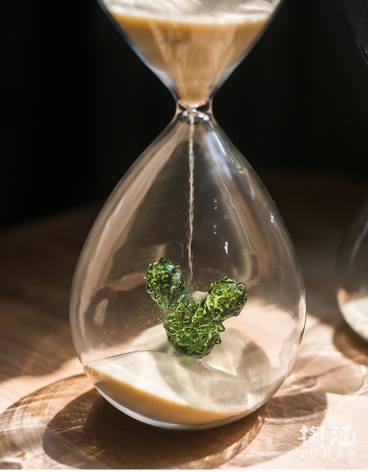 掬涵家居 juhan home 现代沙漠仙人掌沙漏桌面装饰计时器清新杂货礼物
