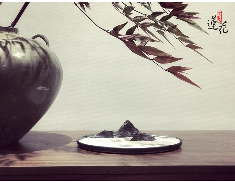 大相莲花 新中式禅意陶瓷客厅书房样板间枯山水摆件-摆件-2021美间