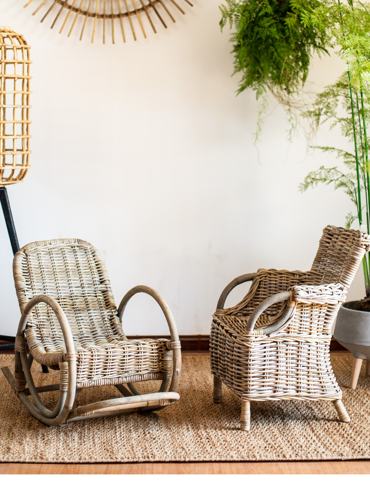 七茉家居 qimo home 美式藤编高档进口内外铁艺户外户外休闲凳