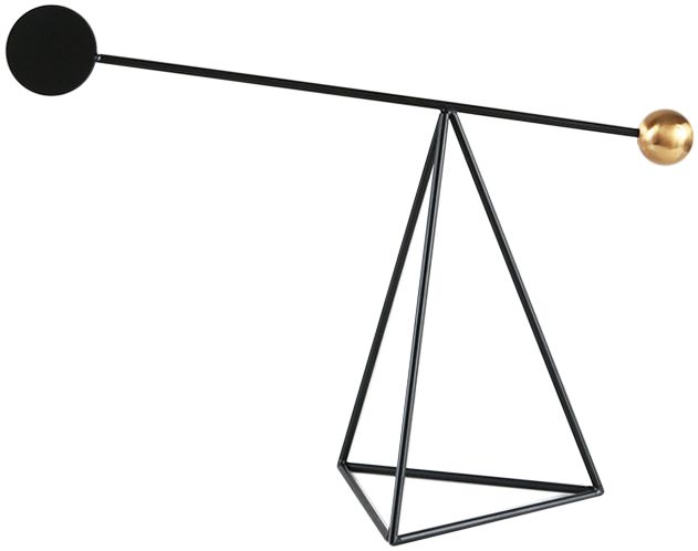 现代轻奢样板房客厅几何金属三角平衡摆件-摆件-2021美间(软装设计