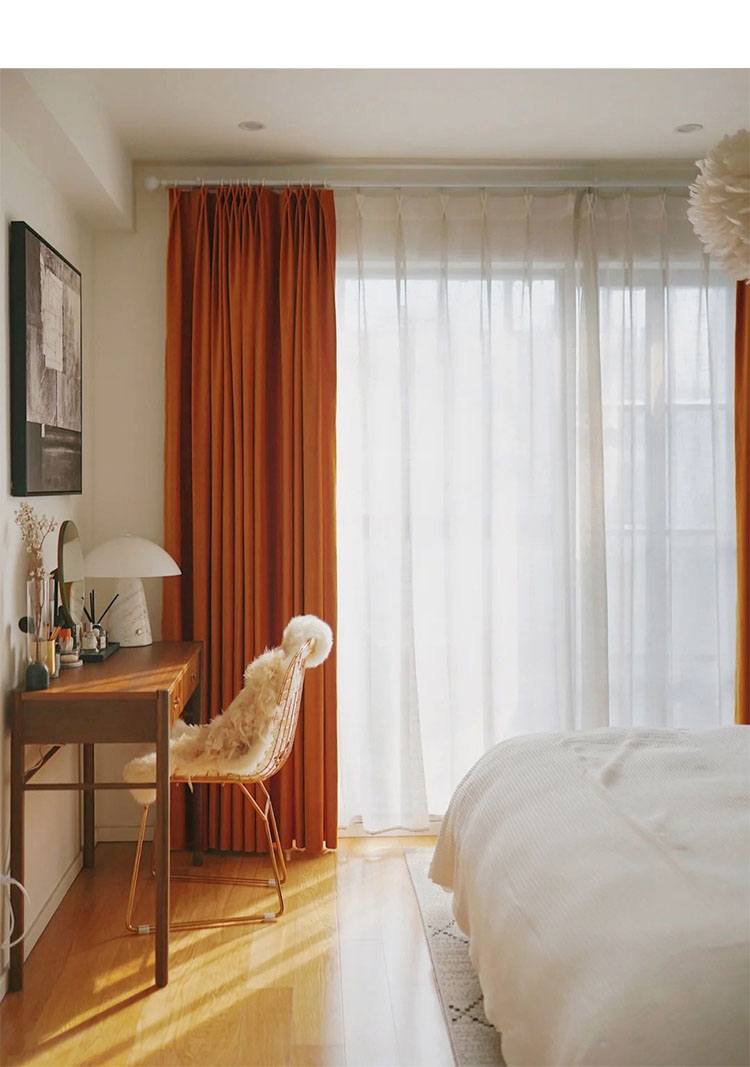 青藤家居 美式客厅卧室立绒遮光厚重定制窗帘