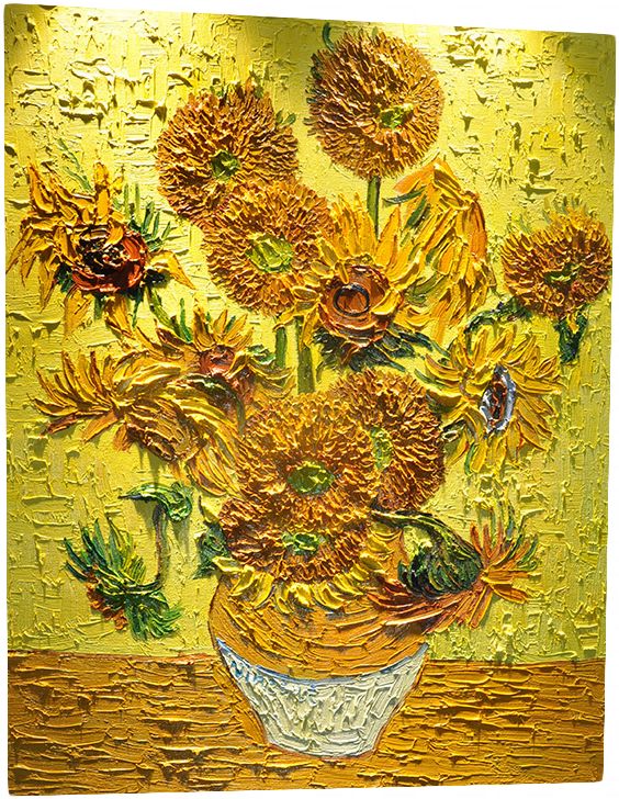 精品-梵高作品7幅向日葵纯手绘油画含14朵和15朵向日葵手工名画