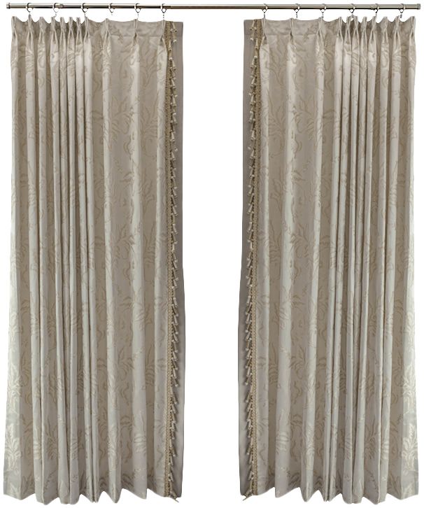 美式高级设计拼接镶边遮光米白色窗帘-窗帘-2021美间(软装设计采购