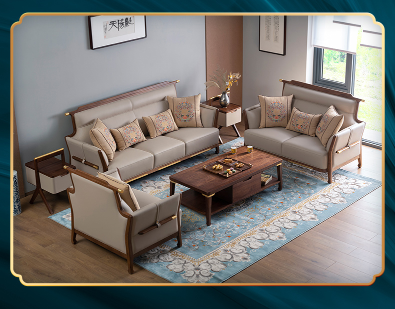 铜师傅 新中式铜木主义双人沙发