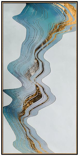 菲凡画廊 新中式金丝现代抽象图案抽象画晶瓷画-抽象画-2021美间(软装