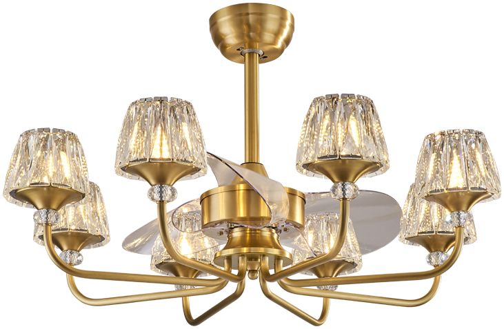 凯萨罗灯 现代水晶全铜风扇吊灯