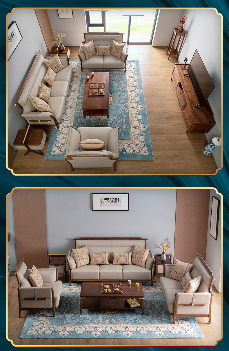 铜师傅 新中式铜木主义双人沙发