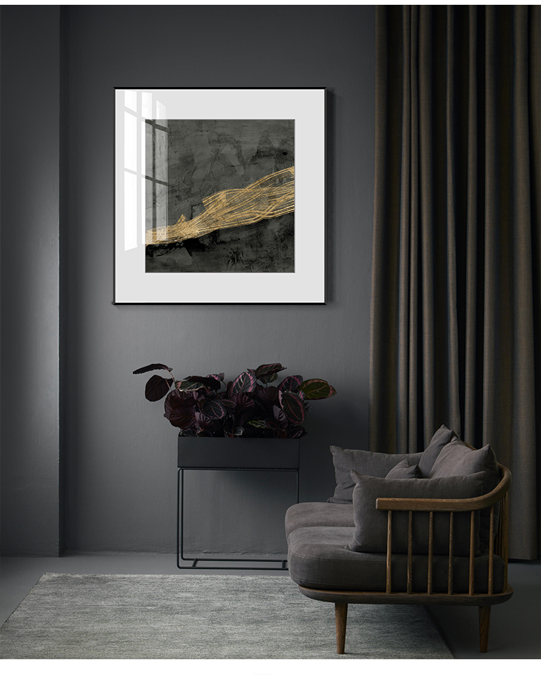 北欧卧室床头挂画现代简约轻奢客厅装饰画工业风黑白灰设计师款