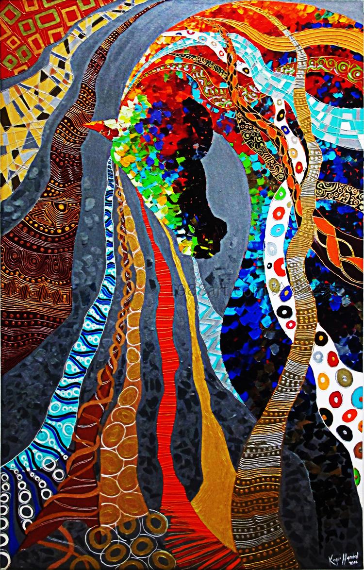 马抽象画创意美式装饰画现代简约客厅餐厅卧室样板房玄关三联挂画