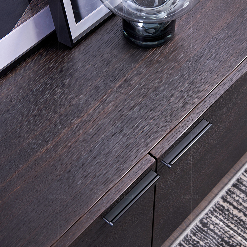 亭堂 现代高款简约烟熏橡木实木电视柜