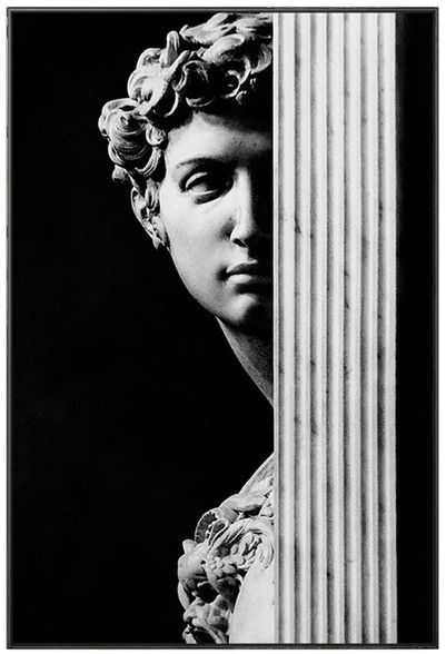 lilili映画大卫工业风装饰画大卫雕像现代客厅黑白挂画艺术画样板房