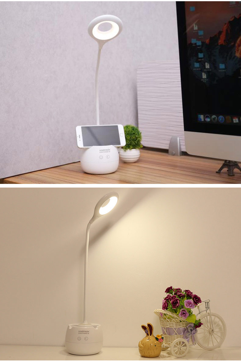 松伟灯饰 现代充电led小笔筒式护眼书桌卧室床头宿舍学生学习台灯