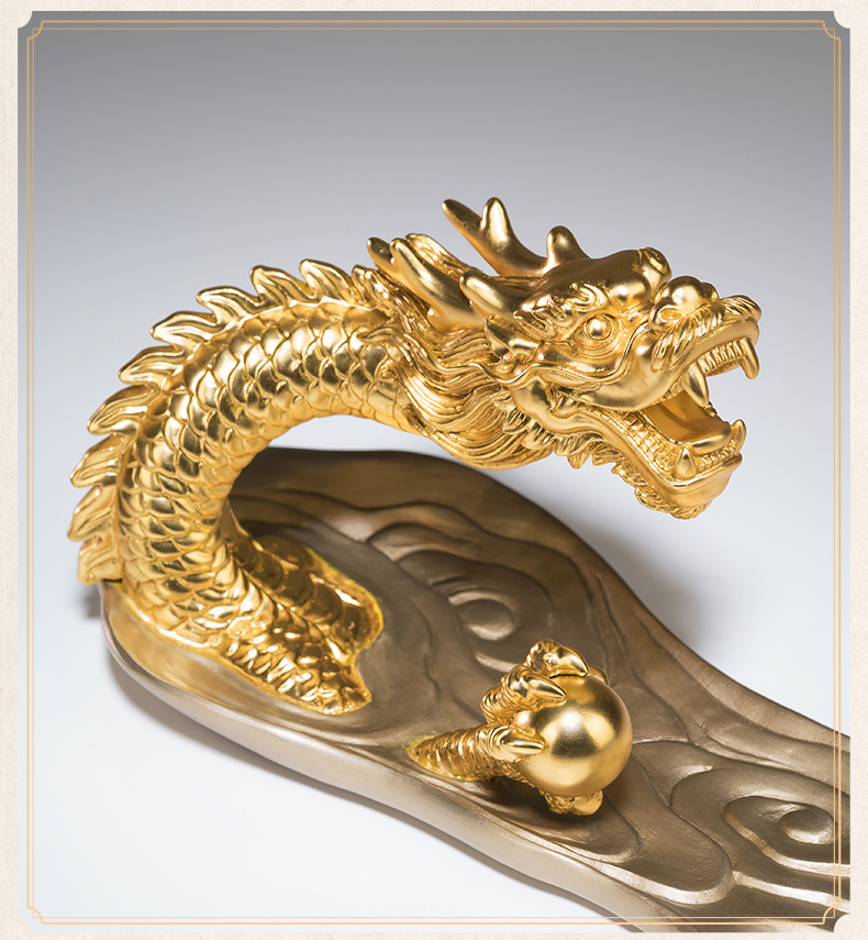 铜师傅 新中式全铜龙行天下限量版家居饰品铜工艺品客厅摆件