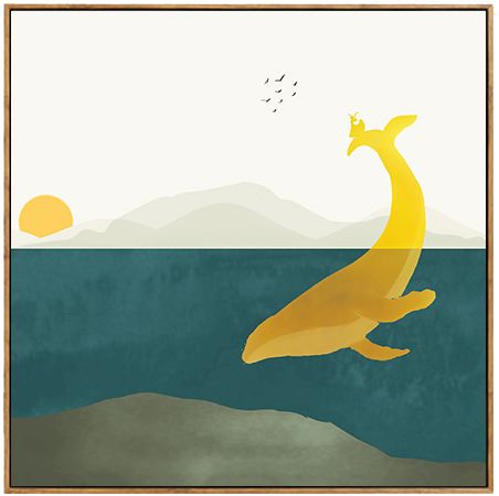 北欧水彩风景挂画布艺客厅装饰画组合手绘油画小众艺术餐厅墙壁画