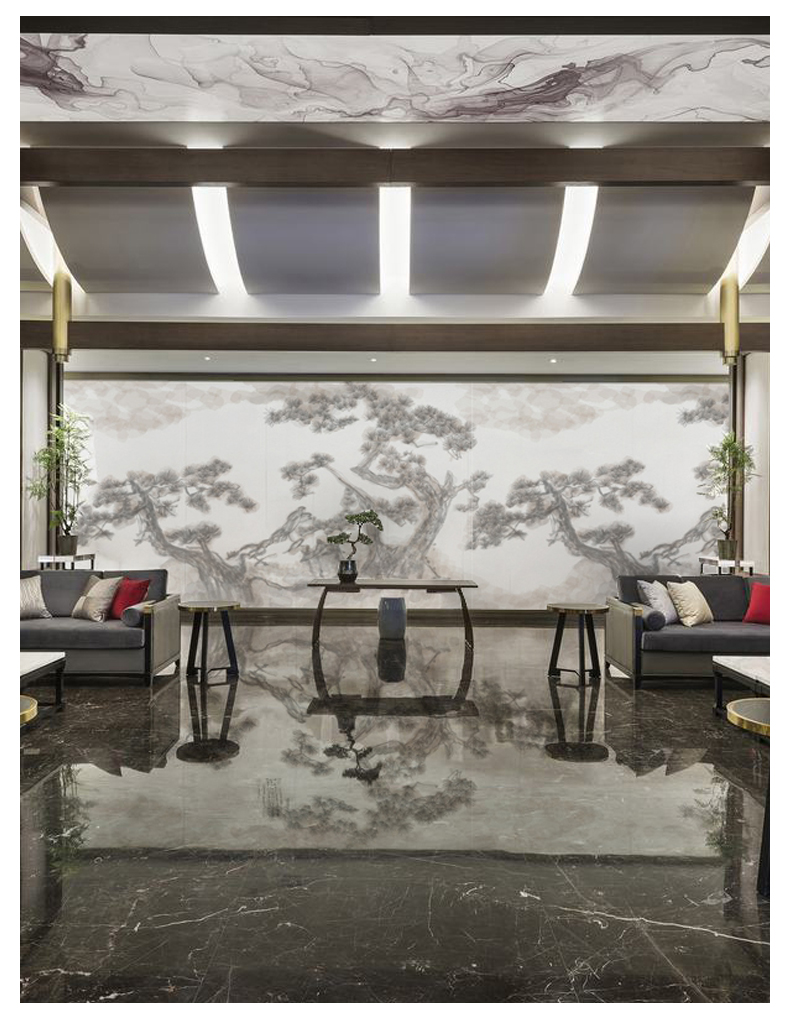 戈黎斯 新中式松骨傲情山水艺术定制壁纸