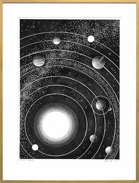 印物所出品 马岱姝限量手工平版画 物理系列版画 限量70张