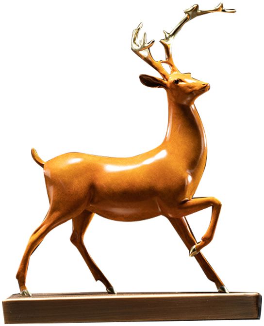 朱炳仁铜 新中式禄鹿亨通摆件_设计素材库免费下载美间设计