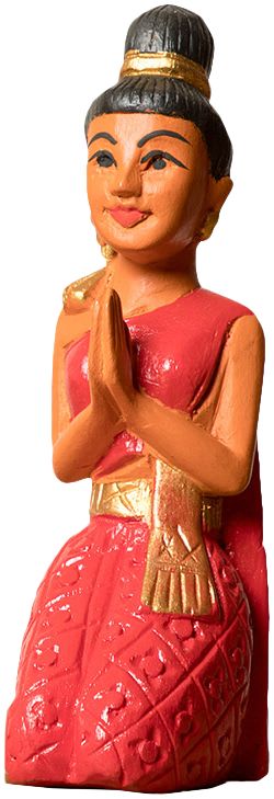 异丽 东南亚泰国实木工艺品迎宾人酒店会所开业桌面跪佛雕塑