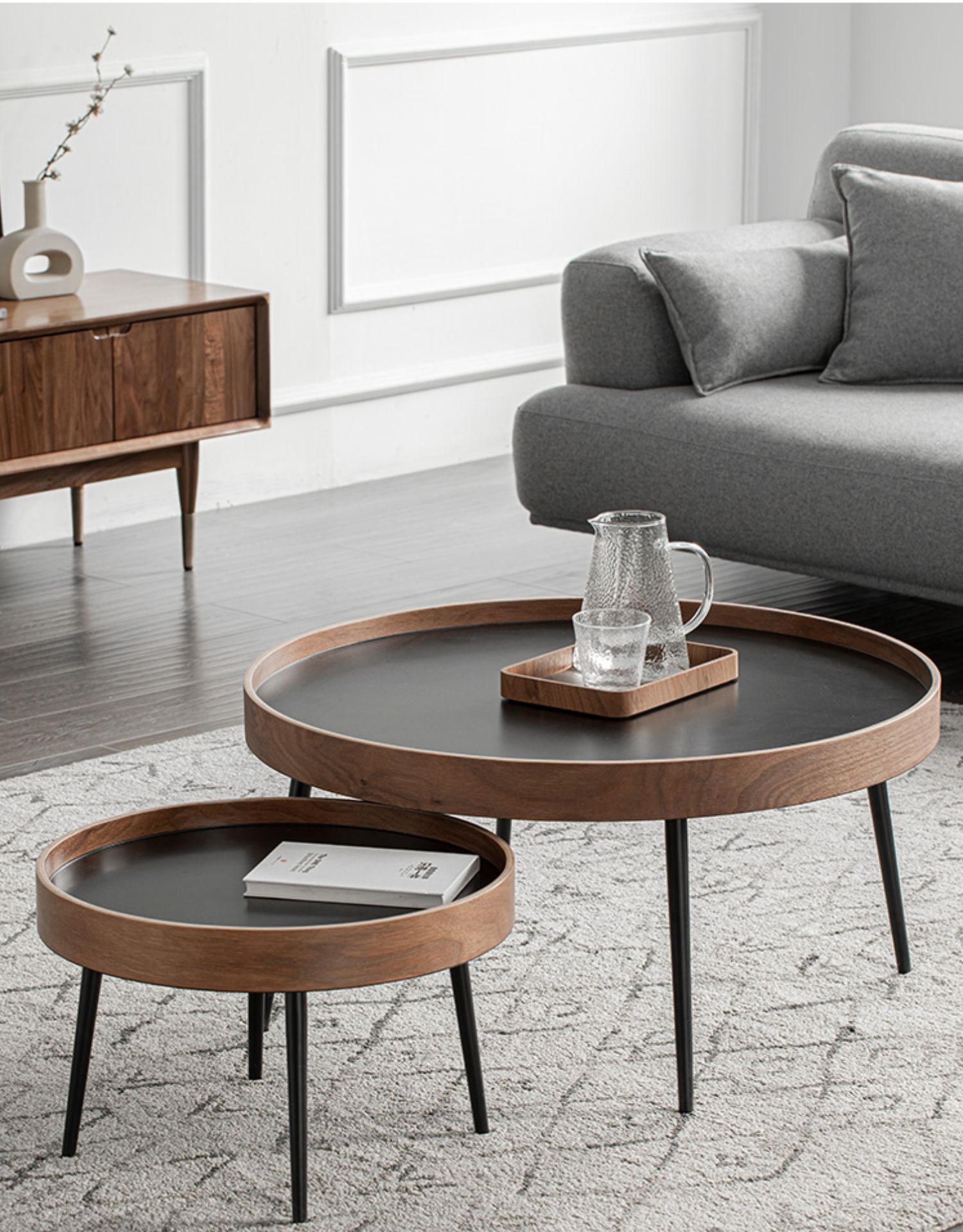 木也家具 北欧小户型圆形铁艺家用茶几