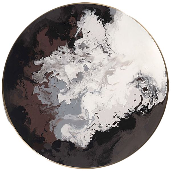 装饰画客厅玄关过道挂画圆形画水墨画三联画现代抽象组合画