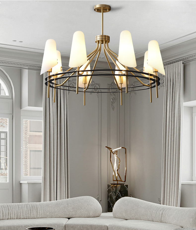 设计师部落 现代全铜轻奢灯具奢华大气别墅铜灯简约吊灯